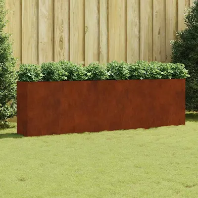 vidaXL Strat înălțat de grădină, 280x40x80 cm, oțel corten