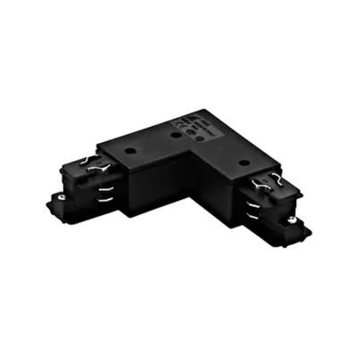3-phase 90° connector black surface plastic, inside