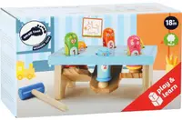 Joc din lemn cu ciocan și păsări Small Foot - 19 x 12 x 12 cm