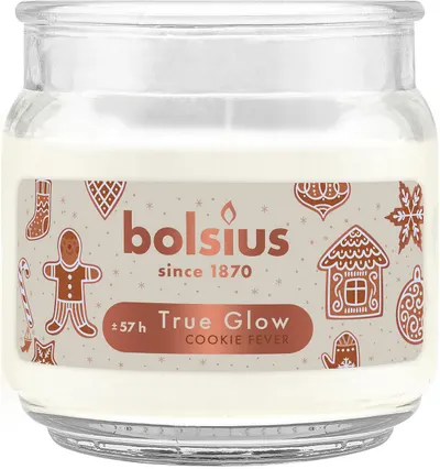 Lumânare parfumată Bolsius True Glow - Cookie Fever, 57 h