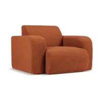 Fotoliu maro cu tapițerie din stofă bouclé Molino – Micadoni Home