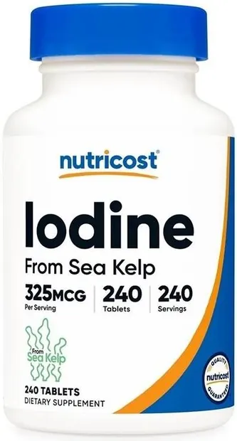 Iodine, 325 mcg, 240 tablete, Nutricost