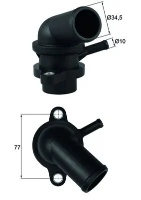 Termostat lichid racire (87 C, in carcasa) potrivit CHEVROLET AVEO KALOS, LACETTI, NUBIRA, REZZO; DAEWOO KALOS, LACETTI, LANOS, NUBIRA 1.4-2.0 02.97