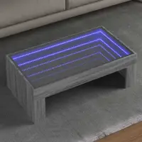 vidaXL Măsuță de cafea cu LED infinity, gri sonoma, 90x50x30 cm