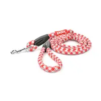 Lesa sport reflectorizanta pentru caini, rosie, din poliester, lungime 60 cm, latime 1.6 cm
