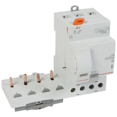 Bloc dif. adaptat DX³-surub-4P-400V~-63A-tipHpi-1000mA selec.-disj. 1modul/pol-fir trad.