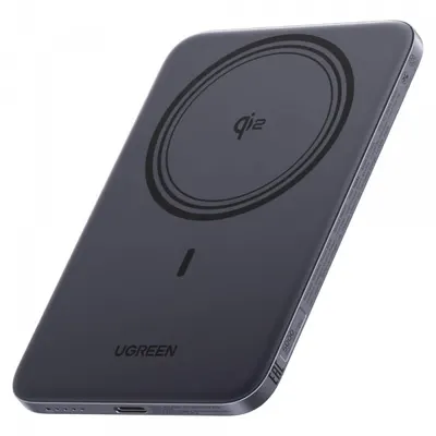 Baterie Externa Wireless UGREEN PB580 (75984B), 5000mAh, 15W, PD + FQI, 1 x QI - 1 x USB-C, Gri