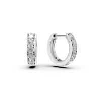Cercei creole din aur alb cu diamante de 0.3ct