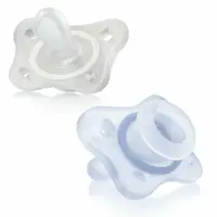 Set 2 suzete bebelusi, Chicco, Physio Mini Soft, Silicon moale, Sterilizabil la microunde, 0-2 luni, Albastru