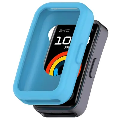 Husa Protectie Antisoc pentru Huawei Band 8/9/10, Silicon moale, Albastru Engros