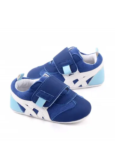 Pantofi sport Model AL 20378 cu dungi albe - Pentru bebelusi - Textil - Baieti - Albastru - Albastru