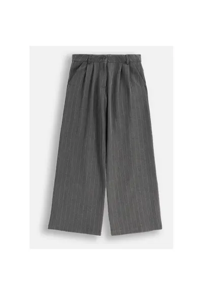 Pantaloni cu croiala ampla si imprimeu in dungi