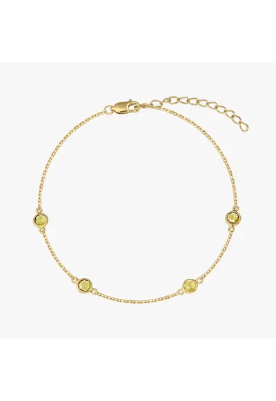 Bratara din argint Birthstone Golden November - Citrin