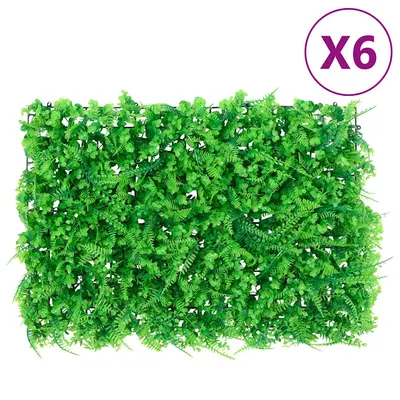 vidaXL Gard din frunze de ferigă artificiale, 6 buc., verde, 40x60 cm