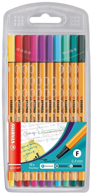 linere Stabilo Point 88 - 10 culori