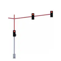 Stalp iluminat integral pentru semnalizare rutiera suspendata si iluminare trecere pietoni , cu semafor. 6 Metri stalp + 3 metri brat
