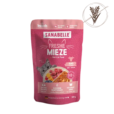Hrana umeda pentru pisici Sanabelle plic Vita si Pui 100 gr