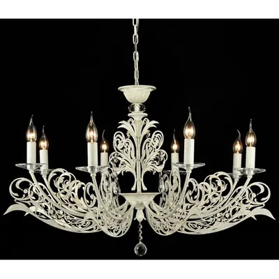 Candelabru Salute,8 becuri dulie E14, 230V,D.92cm, H.58 cm,Alb