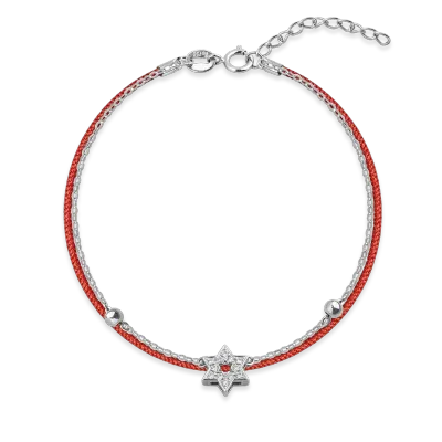Bratara cu stea din aur alb cu diamante de 0.072ct