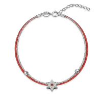 Bratara cu stea din aur alb cu diamante de 0.072ct