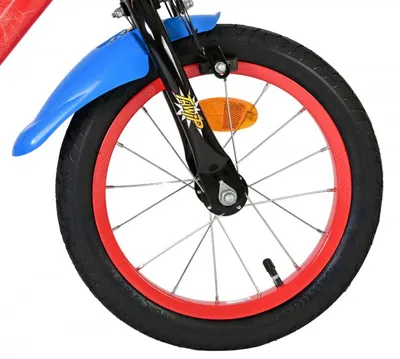 Bicicleta pentru copii EL Spiderman 14 inch, frana de mana pe roata fata, scaun si ghidon reglabil, spite metalice, roti gonflabile, stopuri reflectorizante