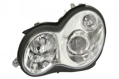 Far stanga (D2S H7, reglaj electric, cu motoras, fundal cromat, fundal transparent) MERCEDES Clasa C 2000-2004