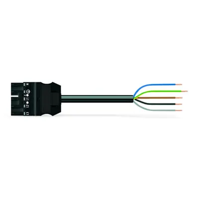 pre-assembled connecting cable; Eca; Plug/open-ended; 5-pole; Cod. A; H05VV-F 5G 1.5 mm²; 6 m; 1,50 mm²; black