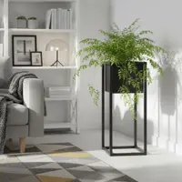 Ghiveci metalic pentru plante, culoare negru, design modern, H&S Collection, 21x50 cm