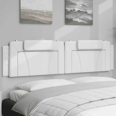 vidaXL Pernă pentru tăblie pat, Viana, alb, 200 cm, piele artificială