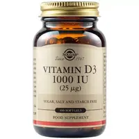 Vitamin D3 1000 UI (25 mcg), 100 capsule moi, Solgar