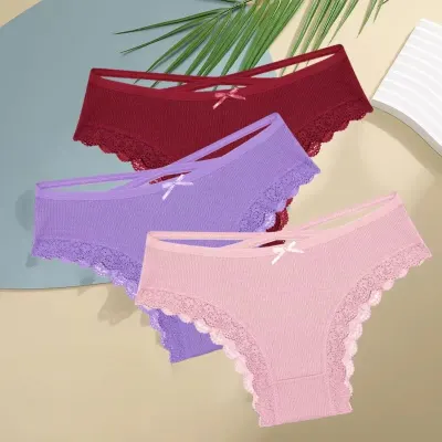 Set 3 perechi de chiloti pentru dama, CH104, Multicolor