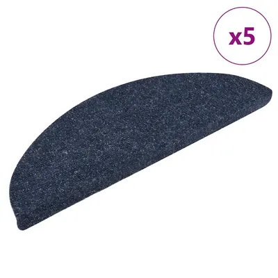 vidaXL Covorașe autoadezive pentru scări, 5 buc., 56x17x3 cm, semirotunde, albastre