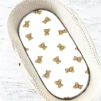 Cearceaf cu elastic, Qmini, Pentru landou, carucior si cosulet, Dimensiune 80x35 cm, Din bumbac certificat Oeko Tex Standard 100, Teddy Toys