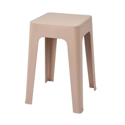 Taburet suprapozabil din plastic, 33x33x47cm, taupe