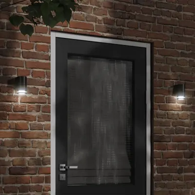 Gossi lampi exterioare de perete cu led 2 buc. negru, aluminiu turnat