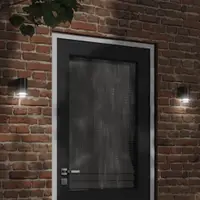 Gossi lampi exterioare de perete cu led 2 buc. negru, aluminiu turnat