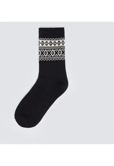 Sosete lungi unisex cu model din amestec de bumbac