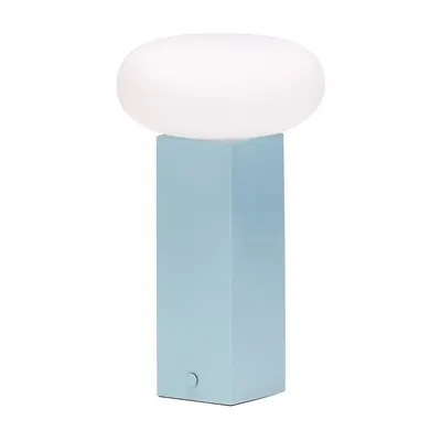 Veioză albastră LED cu intensitate reglabilă din metal cu abajur din sticlă (înălțime 20 cm) Low – Hübsch