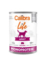 Hrana umeda caini, Calibra Dog Life Adult Wild Boar with Cranberries, 400 g