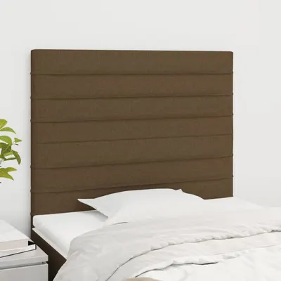 vidaXL Tăblie de pat maro închis 100x5x118/128 cm, material textil