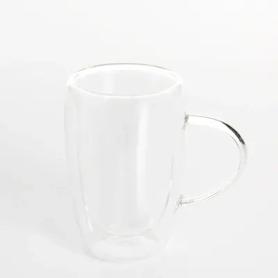 Cana capucino din sticla termorezistenta cu perete dublu, 450 ml