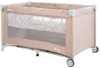 Pat pliabil cu 2 niveluri Caretero - Basic Plus, Beige