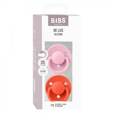 Set 2 suzete Bibs de lux Silicon tetina rotunda marime universala Baby PinkTango