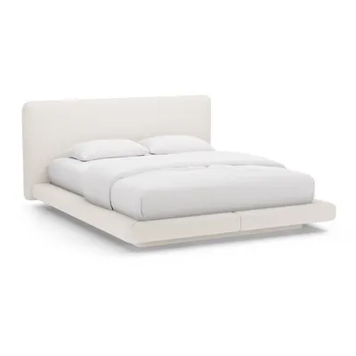 Pat matrimonial bej tapițat 180x200 cm Linea – Micadoni
