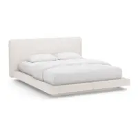 Pat matrimonial bej tapițat 180x200 cm Linea – Micadoni