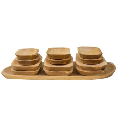 Platouri din Lemn de Arin pentru Servire, 60 x 24 x 2.5 cm, 13 Bucati
