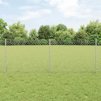 vidaXL Gard de sarma cu stalp 10 x 0,8 m Oțel Galvanizat Argintiu