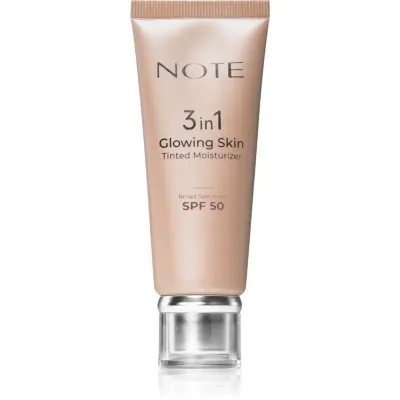 Note Cosmetique 3 in 1 Glowing Skin cremă hidratantă nuanțatoare pentru o piele mai luminoasa SPF 50 30 ml