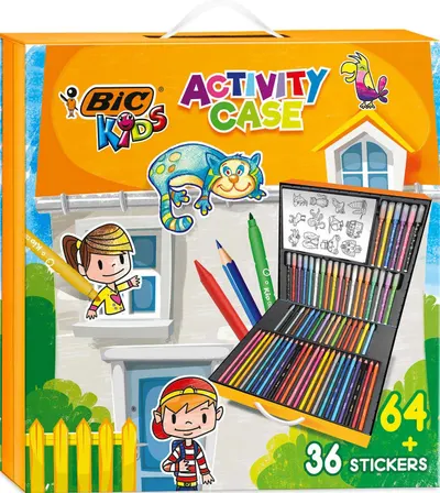 Set de colorat BIC Kids - Activity Case, 100 piese