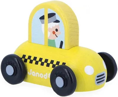 Mașinuță de lemn Janod Cross Roads - Taxi